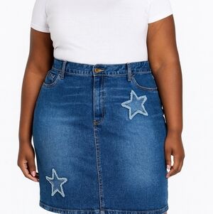 Denim Star P,us Size Distressedjean skirt  22W‎